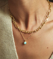 Daisy London - Amazonite Healing Stone Necklace - Gold