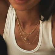 Daisy London - Rose Quartz Healing Stone Necklace - Gold