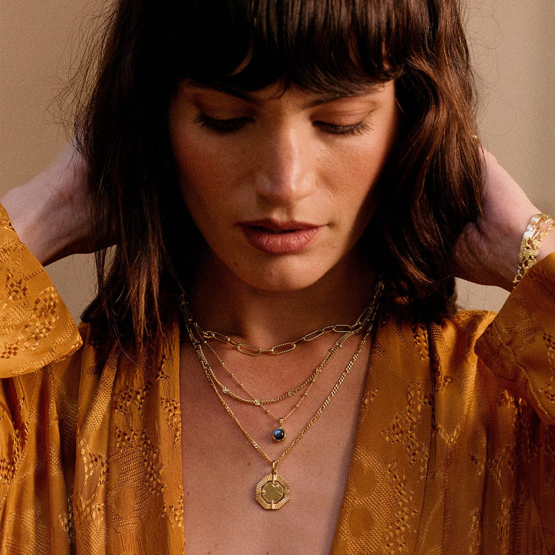 Daisy London - Labradorite Healing Stone Necklace - Gold