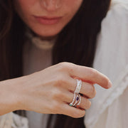Daisy London - Amethyst Healing Stone Bobble Ring - Silver