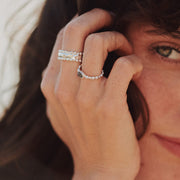 Daisy London - Labradorite Healing Stone Bobble Ring - Silver