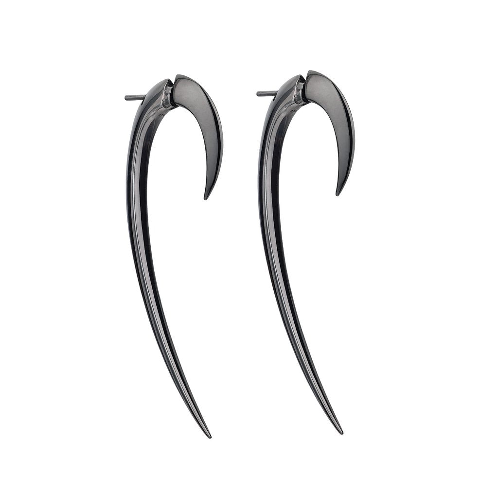 Shaun Leane - Large Hook Earrings - Silver Black Rhodium