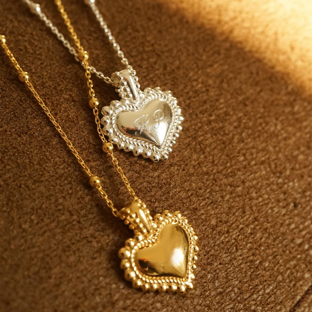 Daisy London - Mini Engravable Bobble Heart Necklace - Gold