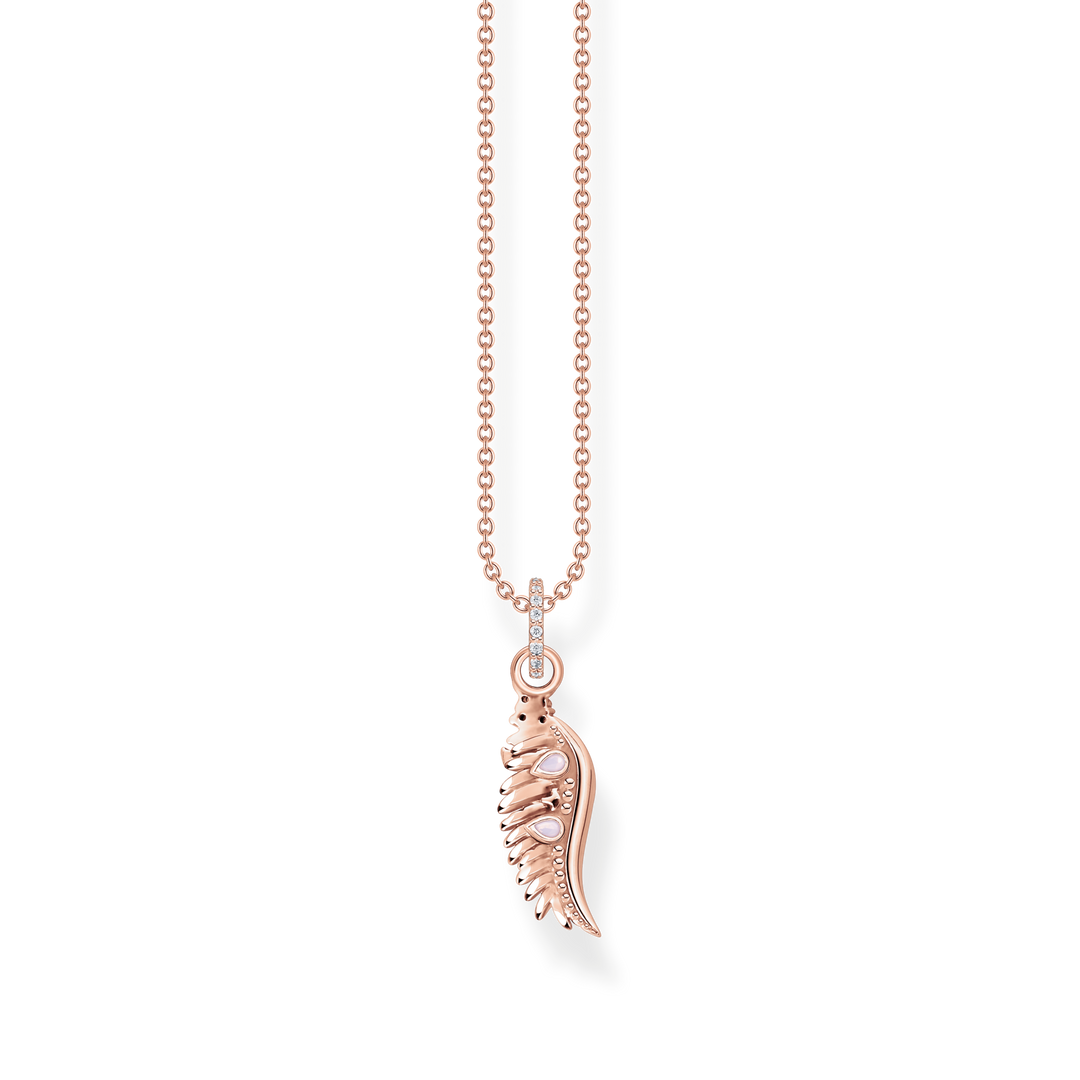 Thomas Sabo - Phoenix Wing with Pink Stones Necklace - Rose Gold