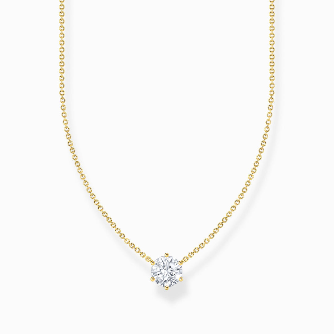 Thomas Sabo - White CZ Pendant Necklace - Gold