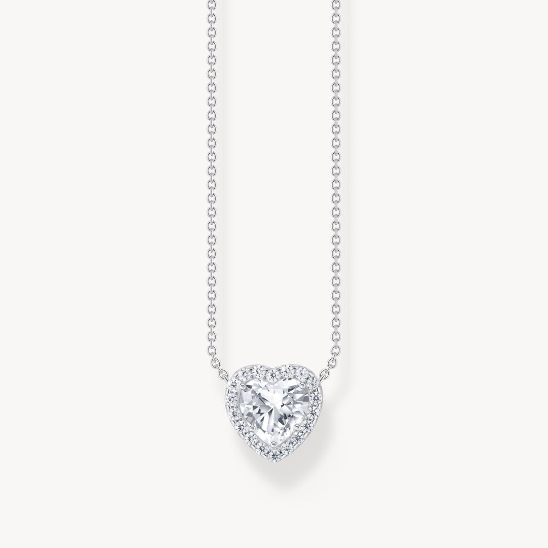 Thomas Sabo - Heart Shaped Halo Pendant Necklace - Silver