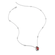Thomas Sabo - Elyndra Red Teardrop Stone & CZ Necklace - Silver