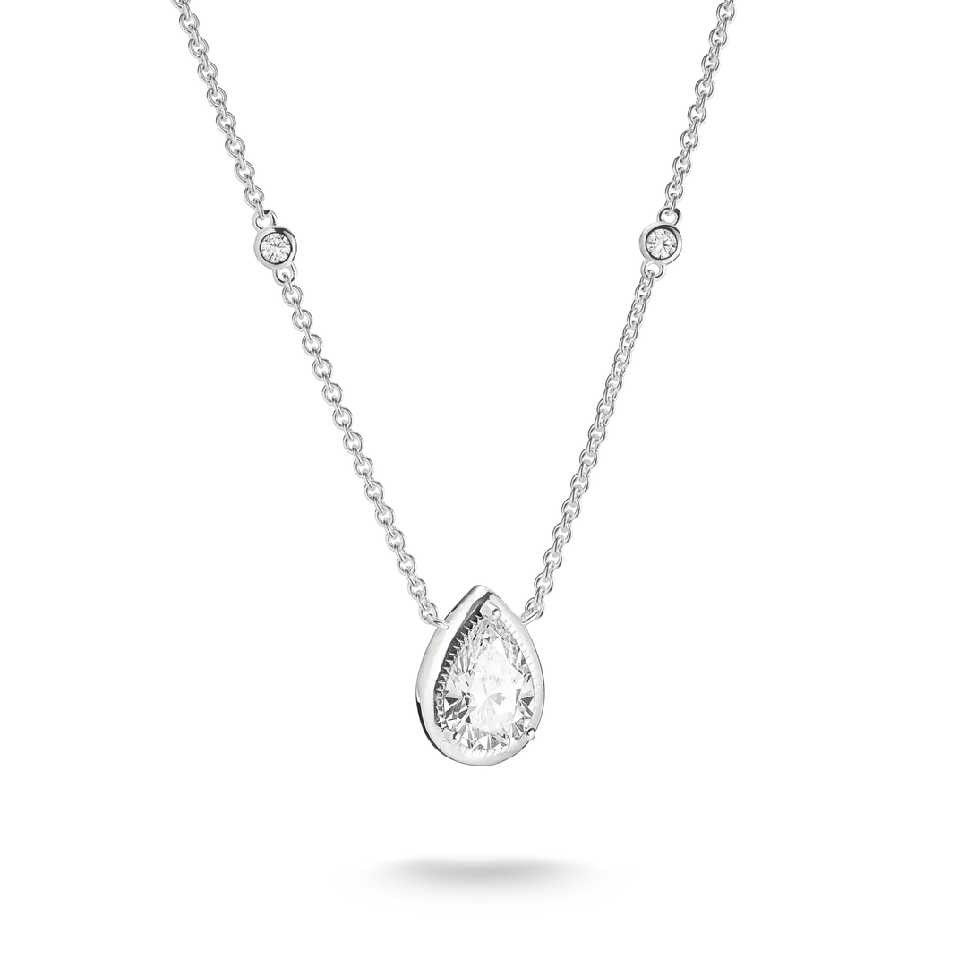 Thomas Sabo - Elyndra Teardrop Shape Chain With White Zirconia - Silver