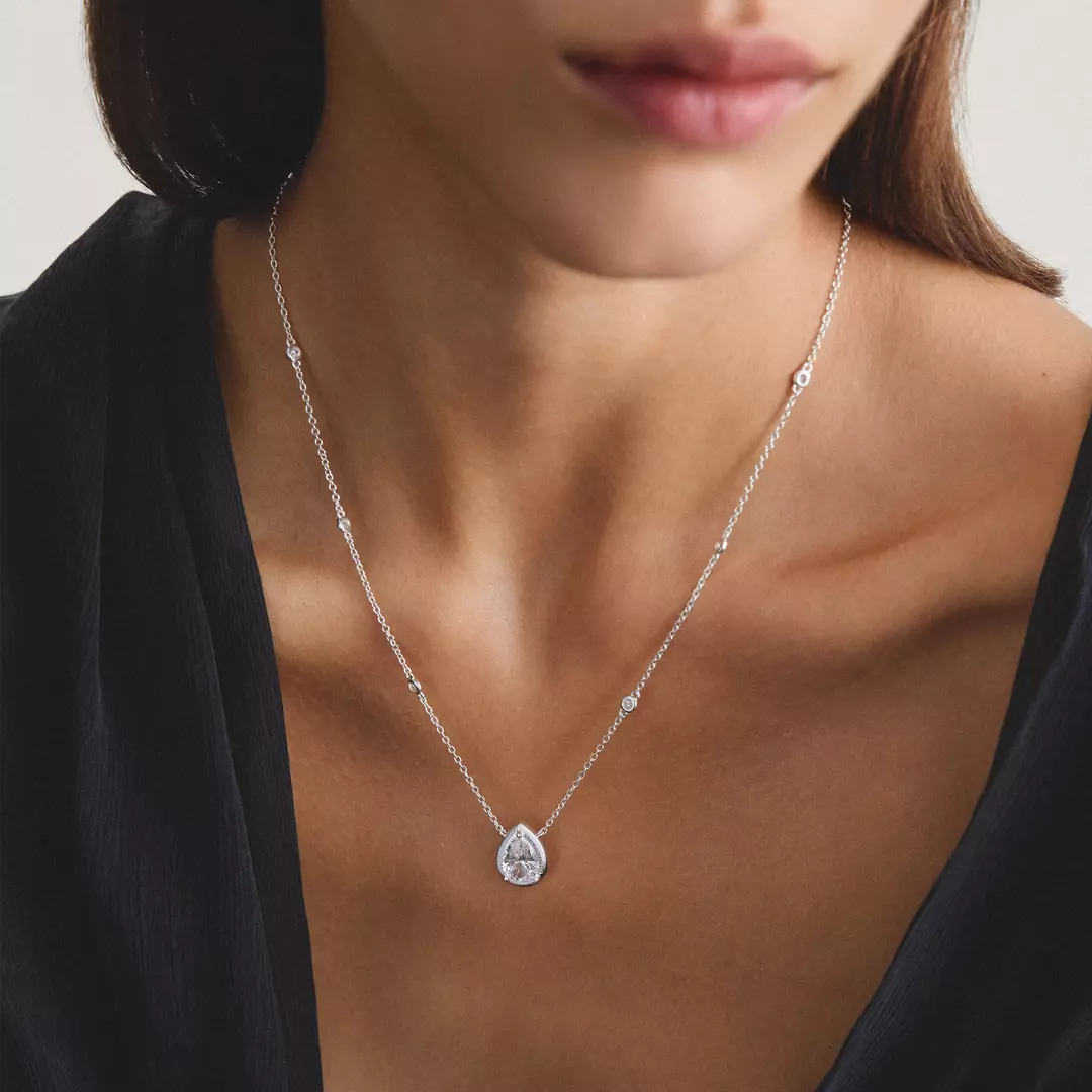 Thomas Sabo - Elyndra Teardrop Shape Chain With White Zirconia - Silver