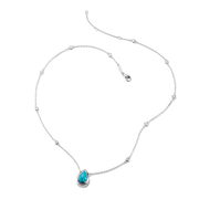 Thomas Sabo - Elyndra Turquoise Teardrop Stone & CZ Necklace - Silver