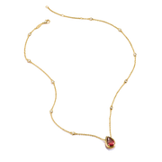 Thomas Sabo - Elyndra Red Teardrop Stone & CZ Necklace - Gold