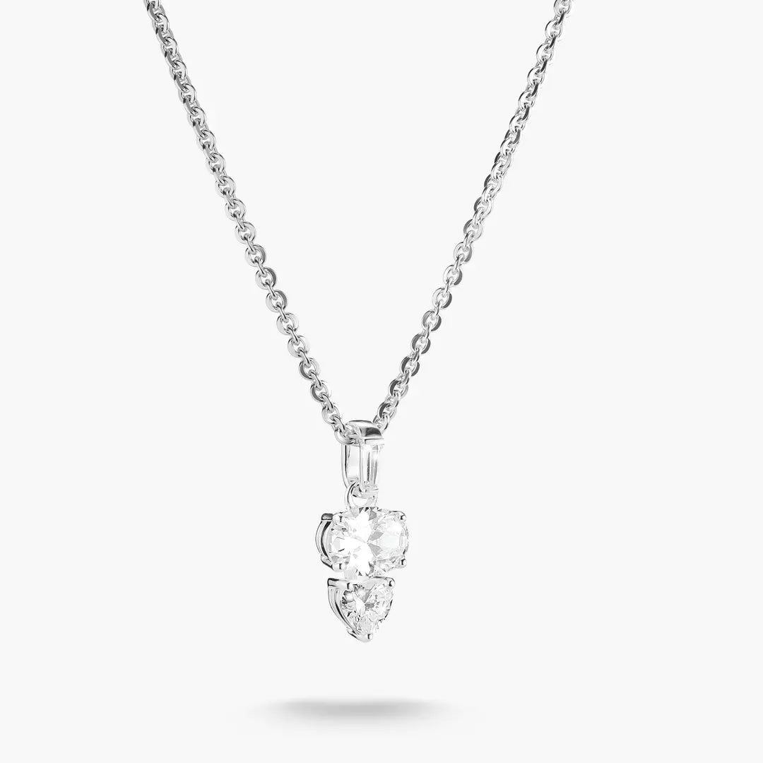 Thomas Sabo - Oval and Heart CZ Necklace - Silver