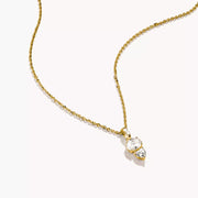 Thomas Sabo - Oval and Heart CZ Necklace - Gold