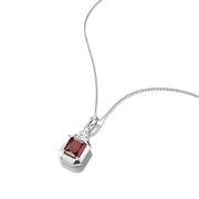 Thomas Sabo - Elyndra Red Octagon Stone & CZ Necklace - Silver