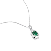 Thomas Sabo - Elyndra Green Octagon Stone & CZ Necklace - Silver