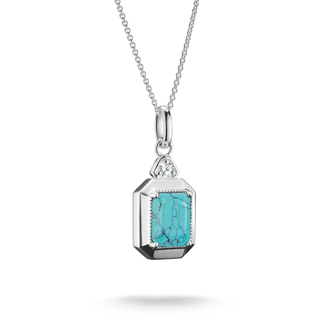 Thomas Sabo - Elyndra Turquoise Octagon Stone & CZ Necklace - Silver