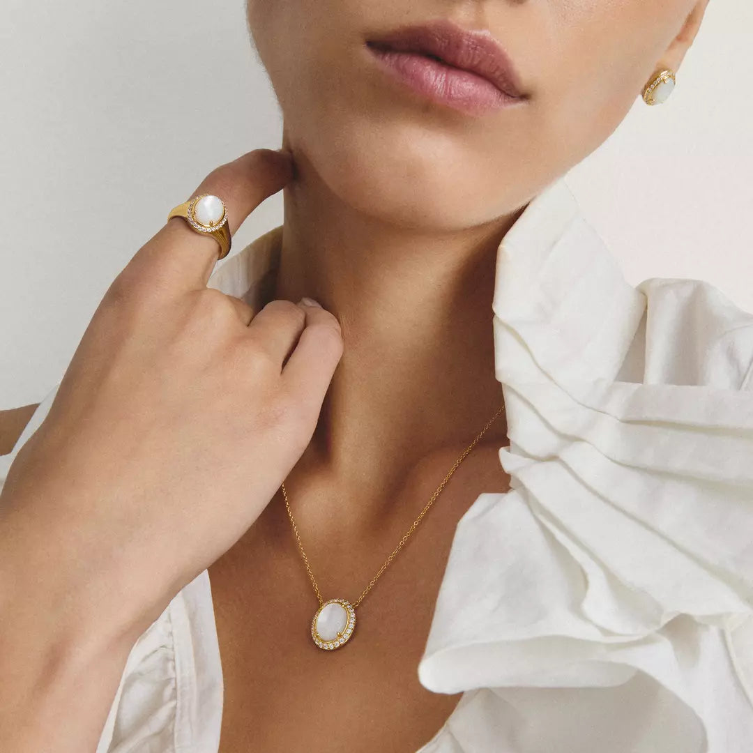 Thomas Sabo - Fluid Elegence Mother-Of-Pearl Chain With White Zirconia - Gold