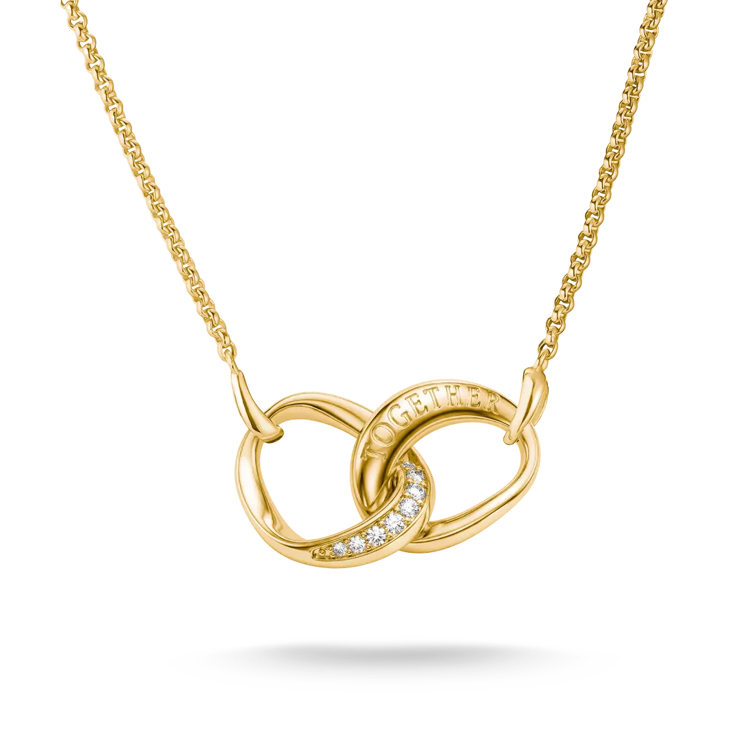 Thomas Sabo - Together Curved Chain With White Zirconia - Gold