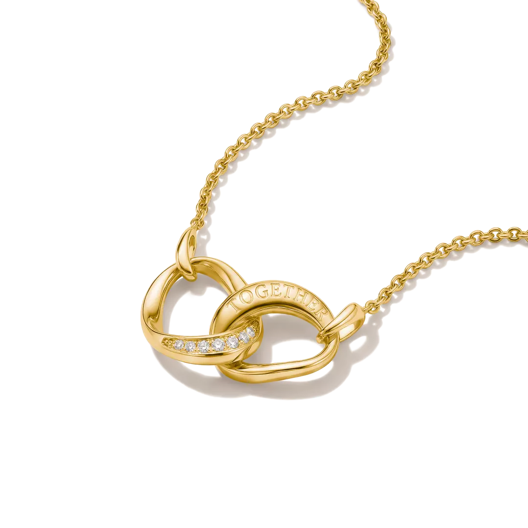 Thomas Sabo - Together Curved Chain With White Zirconia - Gold