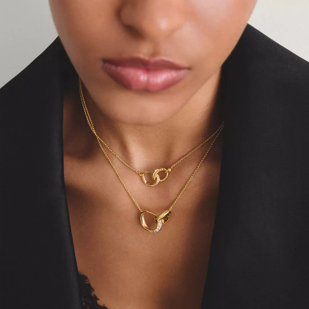 Thomas Sabo - Together Curved Chain With White Zirconia - Gold