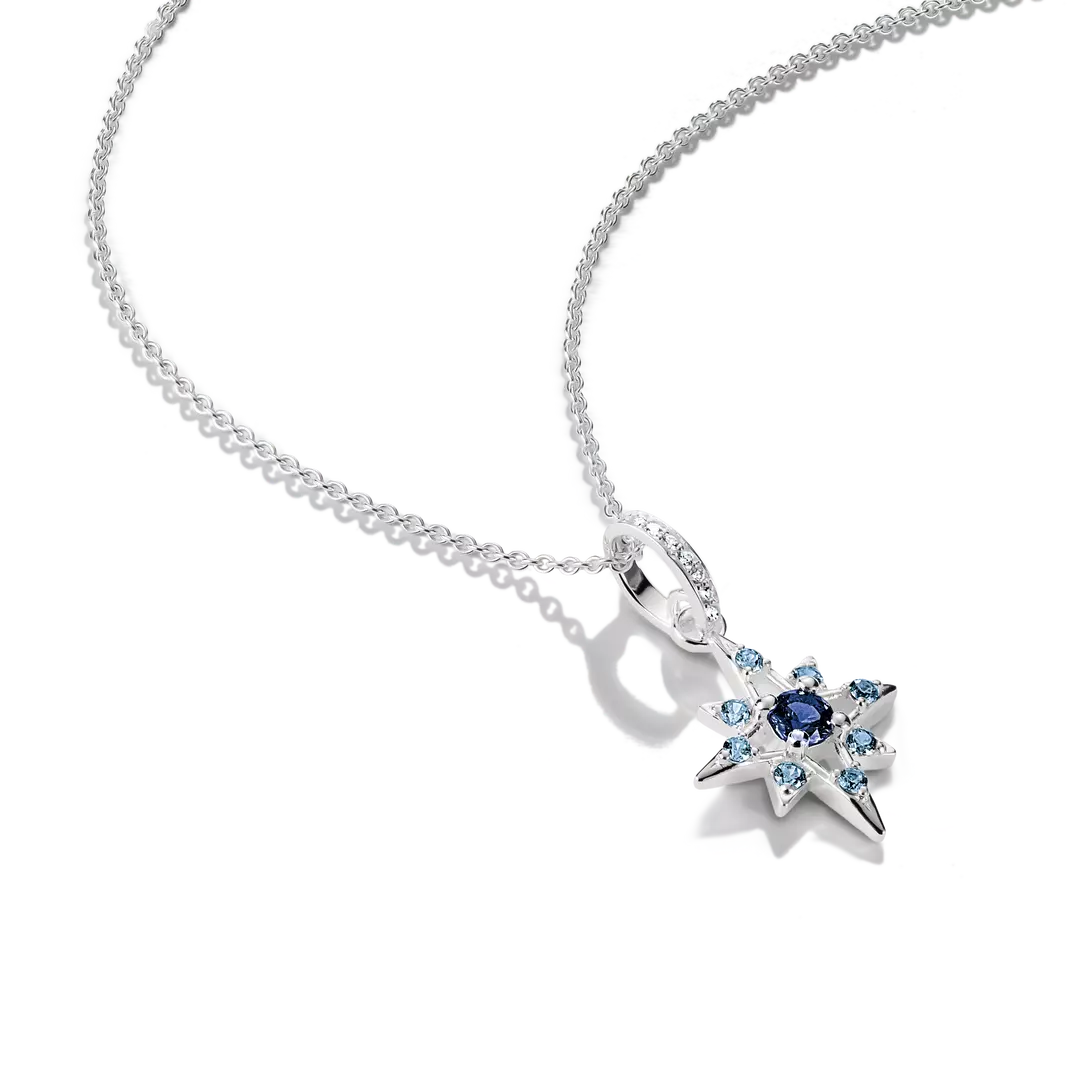 Thomas Sabo - Midnight Skies Star Necklace wth Blue Stones - Silver