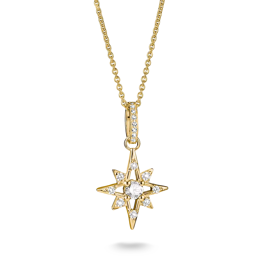 Thomas Sabo - Midnight Skies Star Necklace With White Zirconia - Gold
