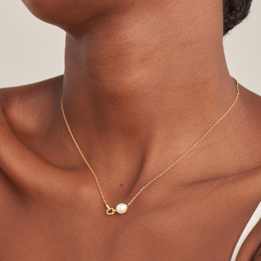 Ania Haie - Pearl Link Chain Necklace - Gold