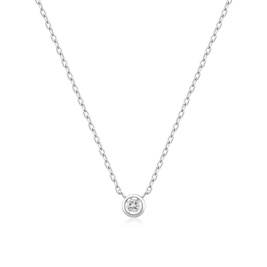 Ania Haie - Round Solitaire Cubic Zirconia Necklace - Silver