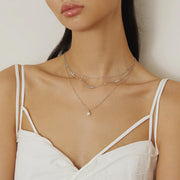 Ania Haie - Shell Pearl Drop Pendant Necklace - Silver