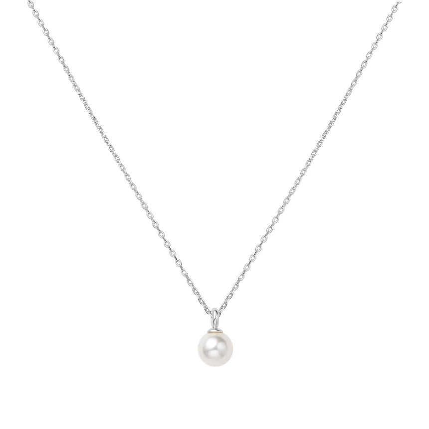 Ania Haie - Shell Pearl Drop Pendant Necklace - Silver