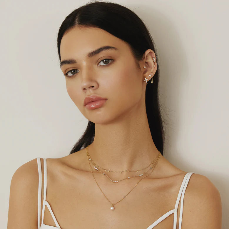 Ania Haie - Sparkling Bezel Cubic Zirconia Station Necklace - Gold
