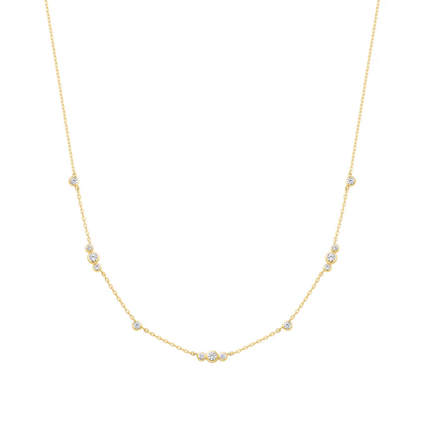 Ania Haie - Sparkling Bezel Cubic Zirconia Station Necklace - Gold
