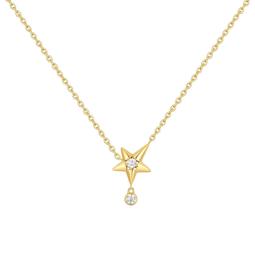 Ania Haie - Sparkling Star Drop Necklace - Gold