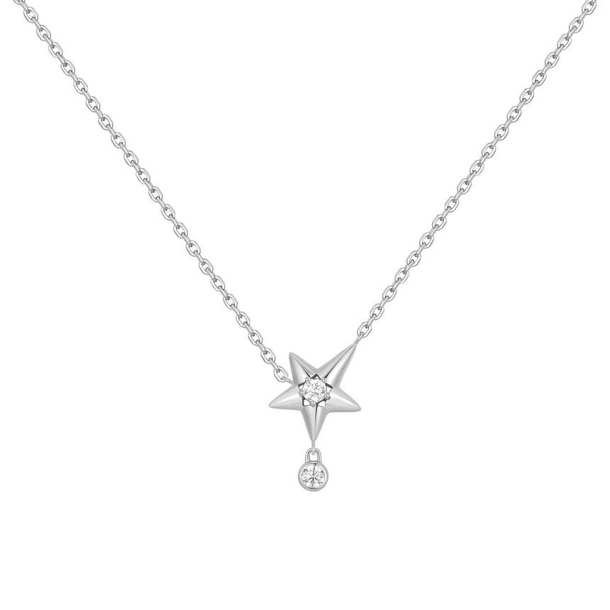 Ania Haie - Sparkling Star Drop Necklace - Silver