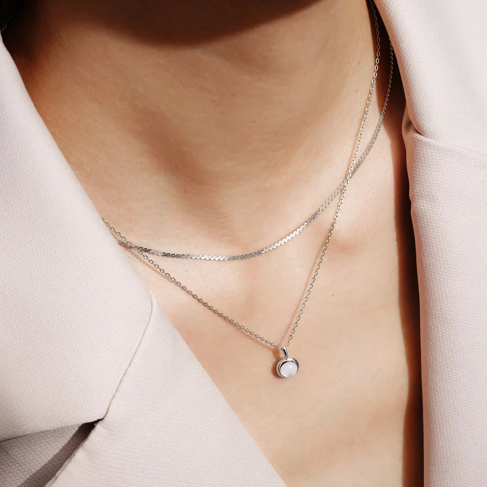 Ania Haie - Mother of Pearl Pendant Necklace - Silver