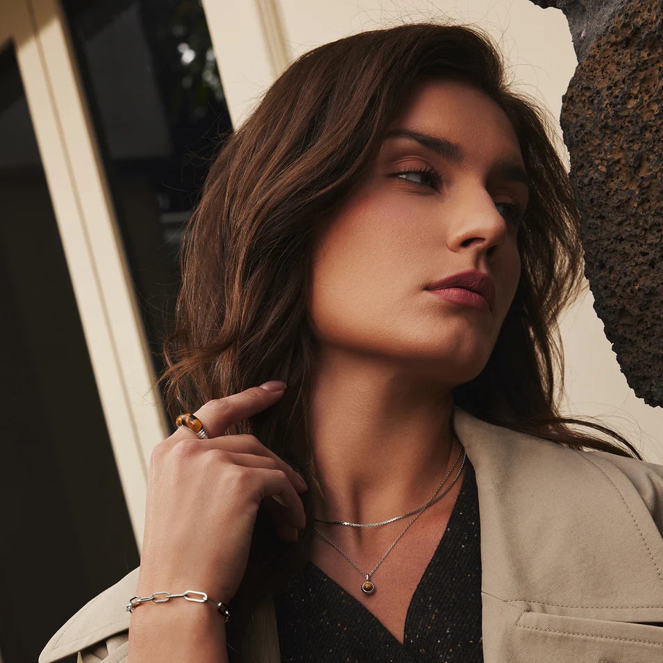 Ania Haie - Tiger Eye Pendant Necklace - Silver