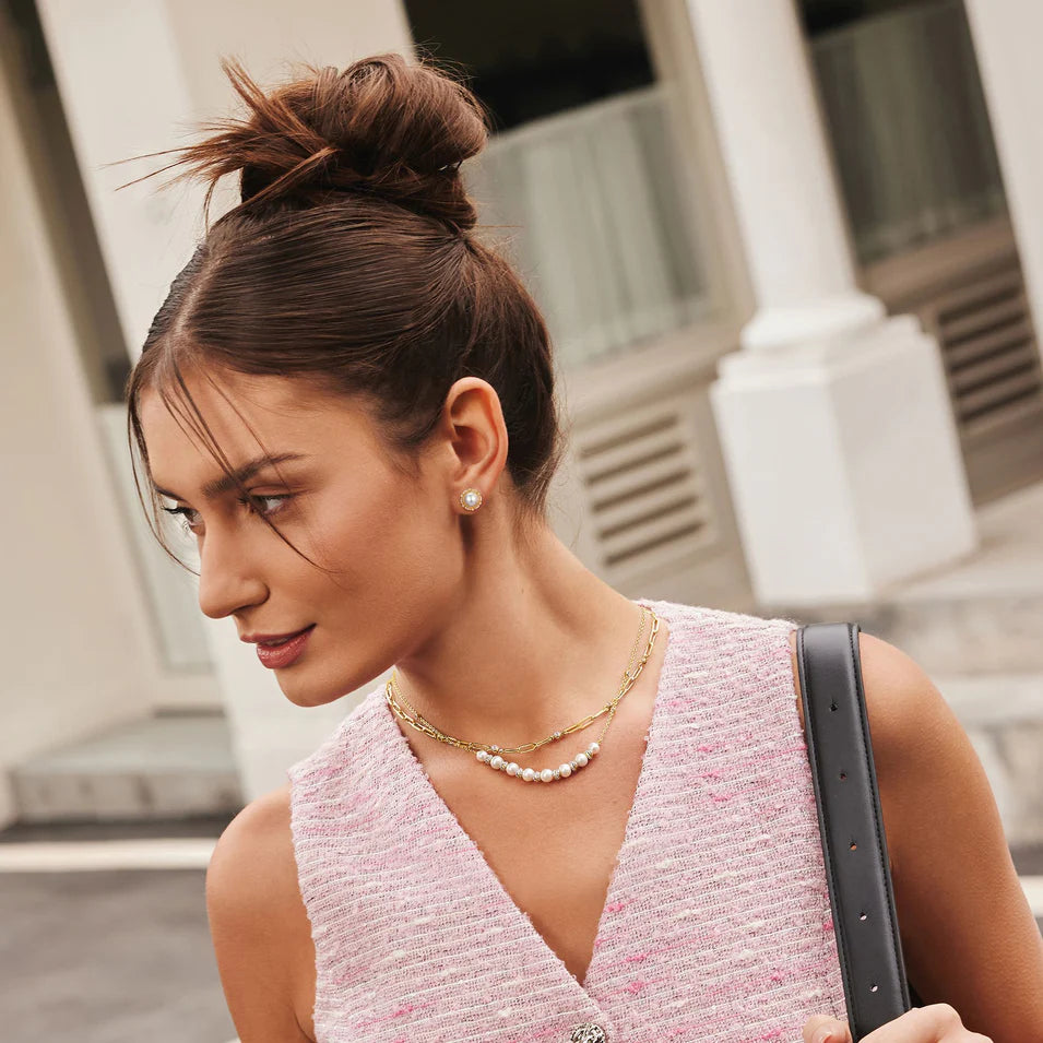 Ania Haie - Bezel Station Paper Clip Chain Necklace - Gold