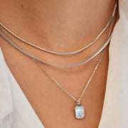 Ania Haie - Square Mother-of-Pearl Necklace - Silver