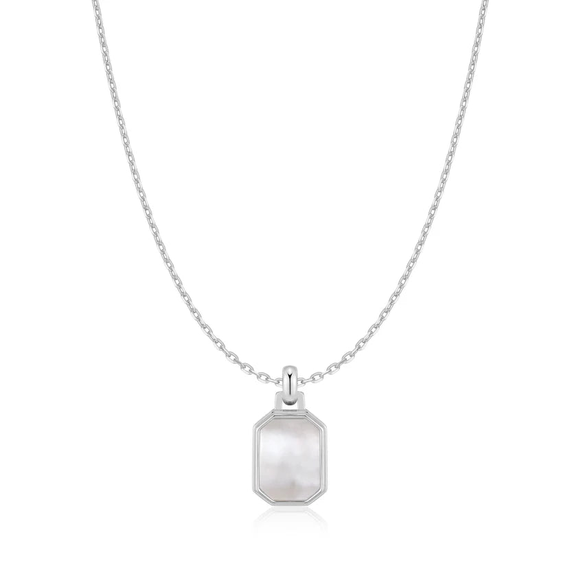 Ania Haie - Square Mother-of-Pearl Necklace - Silver