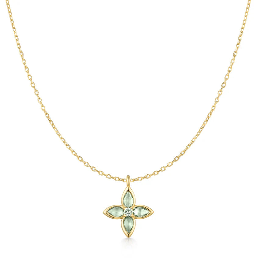 Ania Haie - Mint Green Lucky Clover Necklace - Gold