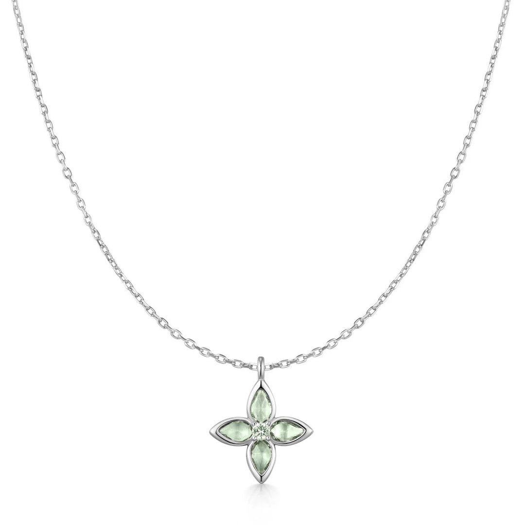 Ania Haie - Mint Green Lucky Clover Necklace - Silver