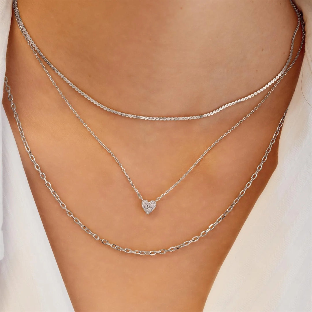 Ania Haie - Pave Heart Necklace - Silver