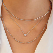 Ania Haie - Pave Heart Necklace - Silver