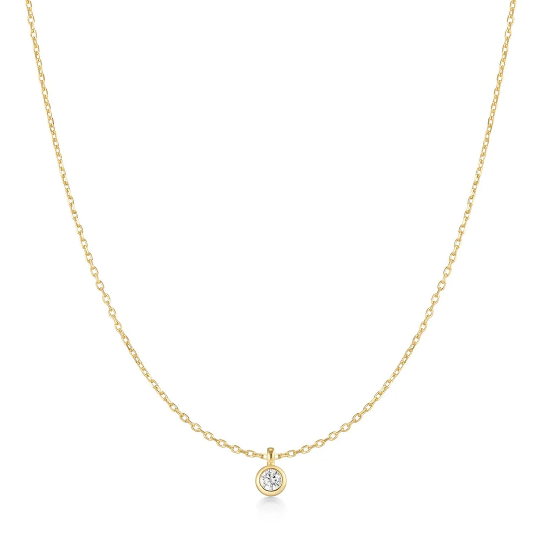 Ania Haie - Luna Gaze Bezel-Set Solitaire Necklace - Gold
