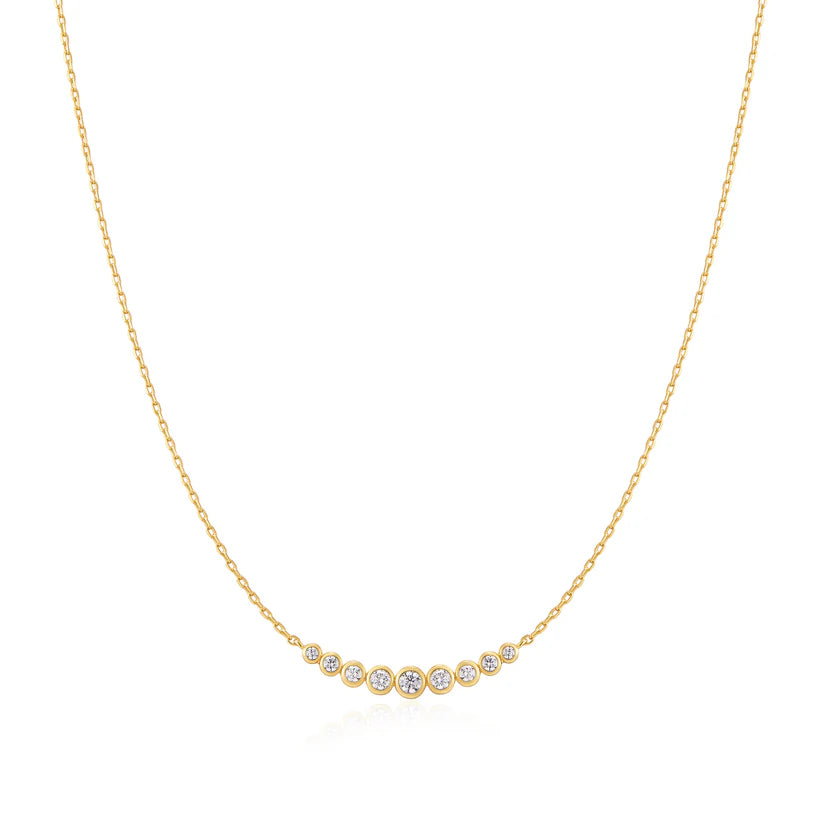 Ania Haie - Graduated Bezel-Set Necklace - Gold
