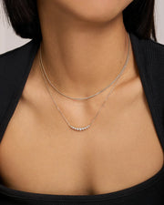 Ania Haie - Graduated Bezel-Set Necklace - Silver