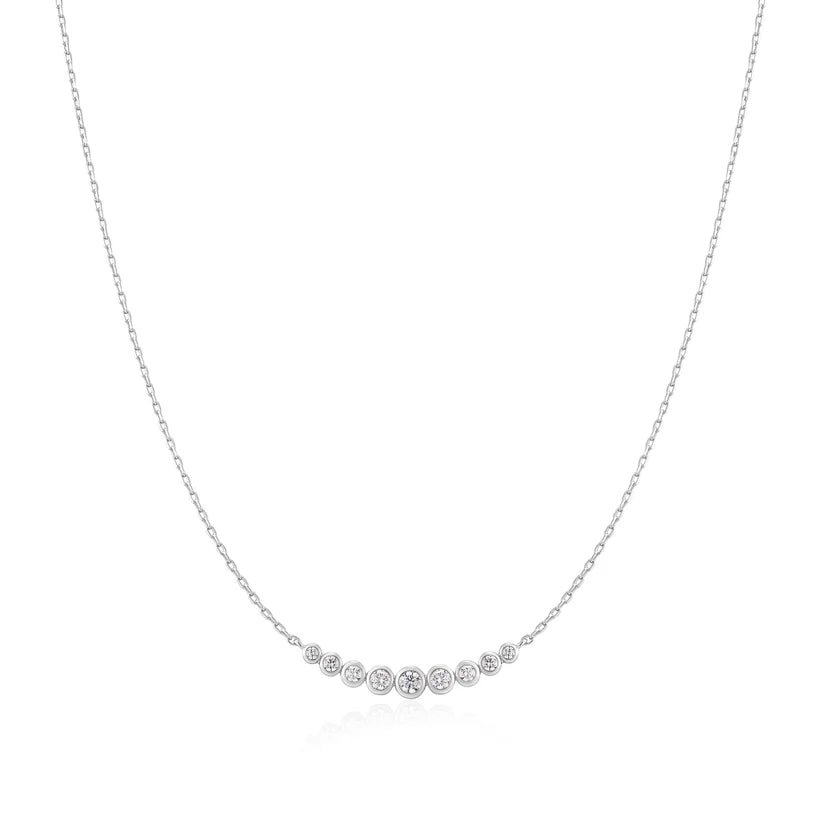 Ania Haie - Graduated Bezel-Set Necklace - Silver