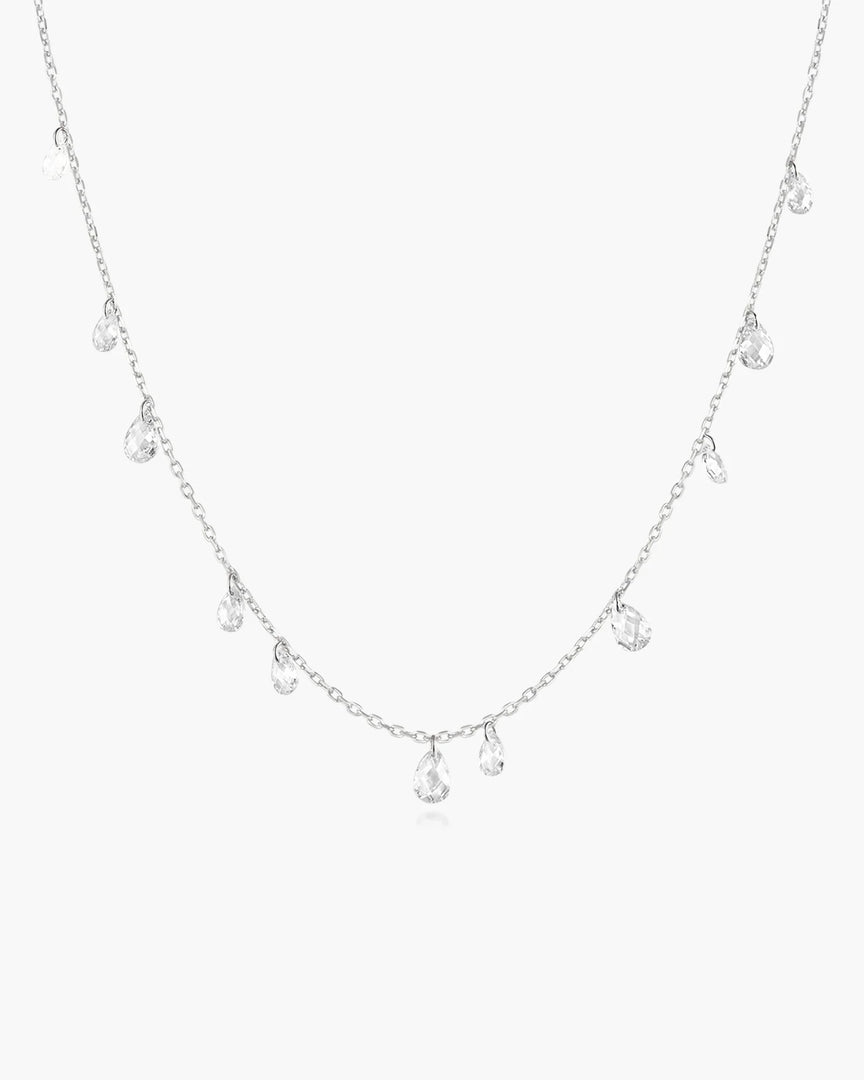 Ania Haie - Fluid Light Ethereal Teardrop Dangle Necklace - Silver