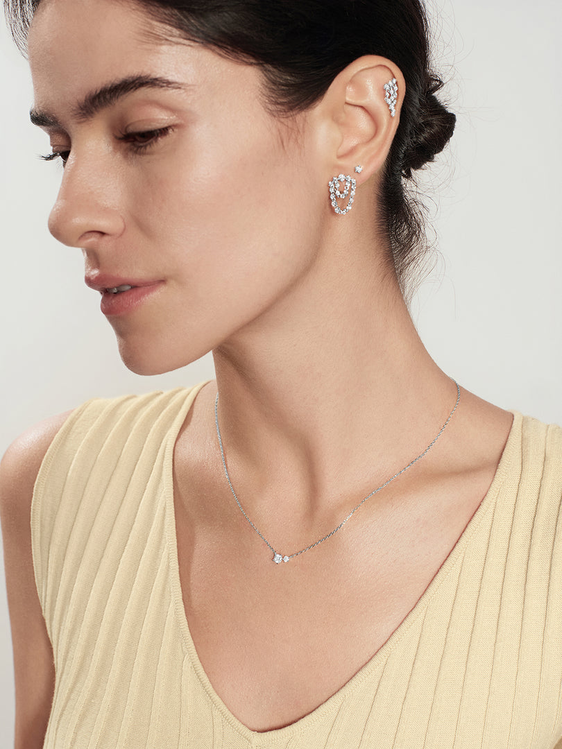 Ania Haie - Prong Set Duo Necklace - Silver