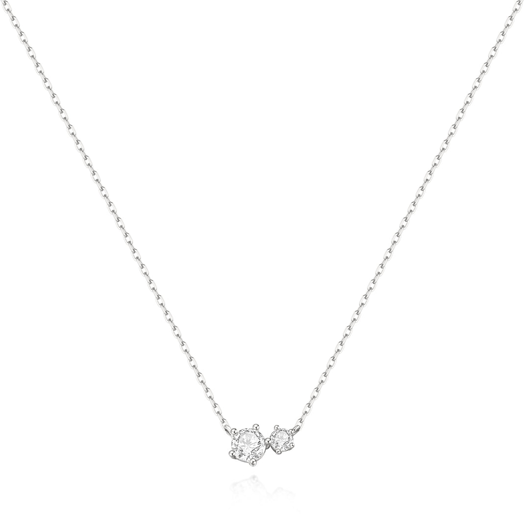 Ania Haie - Prong Set Duo Necklace - Silver